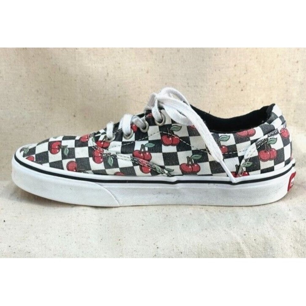 VANS Doheny Missy Youth US 5.5 EU 35 Cherries Checkerboard Lace Up Sneakers